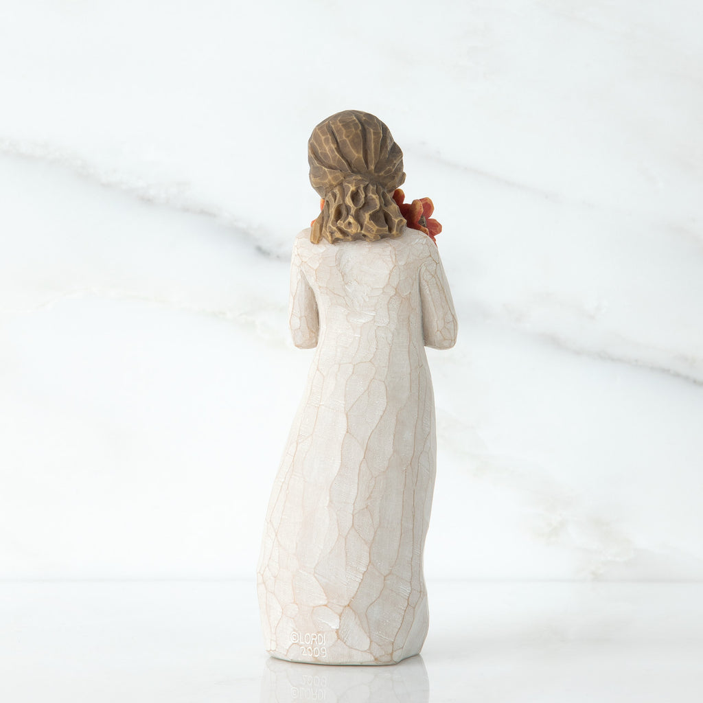 Back view of brunette girl wearing white dress standing up